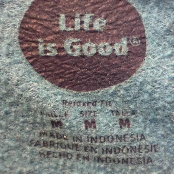 Life Is Good Blue Full Zip Hooded Sweatshirt - Picture 3 of 4
